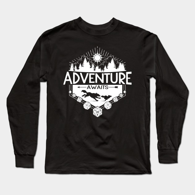 Adventure Awaits - White Version Long Sleeve T-Shirt by Milmino